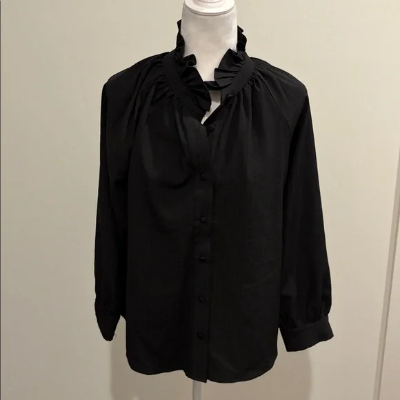 New Without Tags Tuckernuck Pomander Place Harlee Ruffle Collar Blouse Sz M - Picture 5 of 13